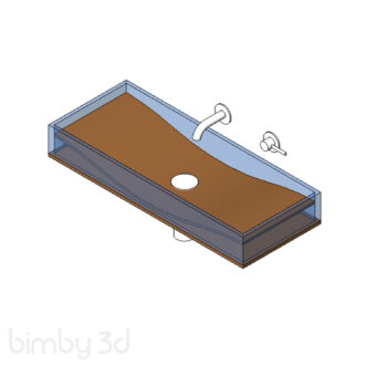 Lavabo de salle de bain Verre et Bois