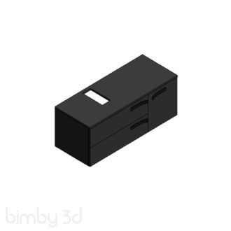 strada vanity unit 1050x420mm 1 door and 2 drawer