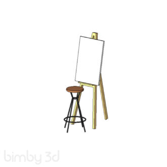 Art Easel with Stool 10938