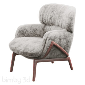 B Elysia Lounge Chair Curly Sheepskin 3