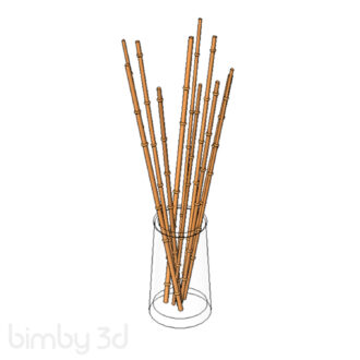 Decorative Glass base with Bamboo Sticks 8963