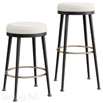 ATLAS SHEARLING WHITE STOOL