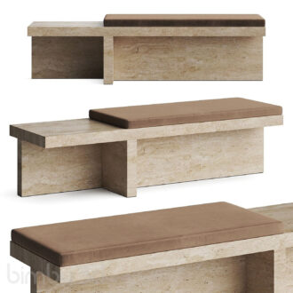 CB2 Pierre Travertine Bench