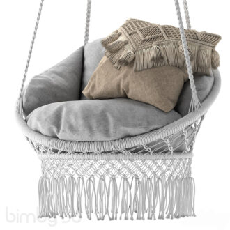 B Deluxe Macrame Chair with Fringe 3