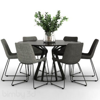 Giuliano Cappelletti Mitos Table and Cleo Sleigh Dining Chair