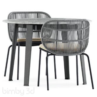 B Kodo dining chairs by Vincent Sheppard and Ginepro round Outdoor table by bebitalia 3