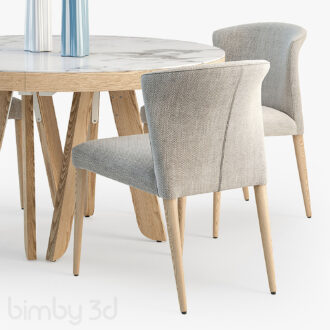 B Ligne Roset Satori table Circo chair set 2