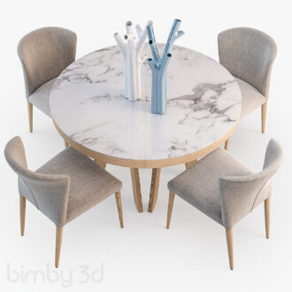 B Ligne Roset Satori table Circo chair set 3