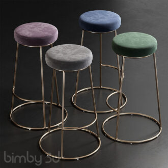 B Rockett St George Atlantis Velvet Bar Stool 2