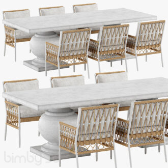 B Serena and Lily Salt Greek chair Terrace table set 2