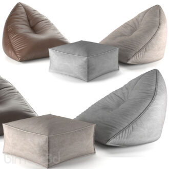 Set of poufs SAIL POUF TAUPE