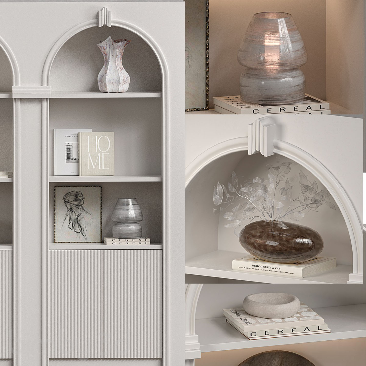 Modern Classic shelves with Decor 2 Modern Classic shelves with Decor - Image 2