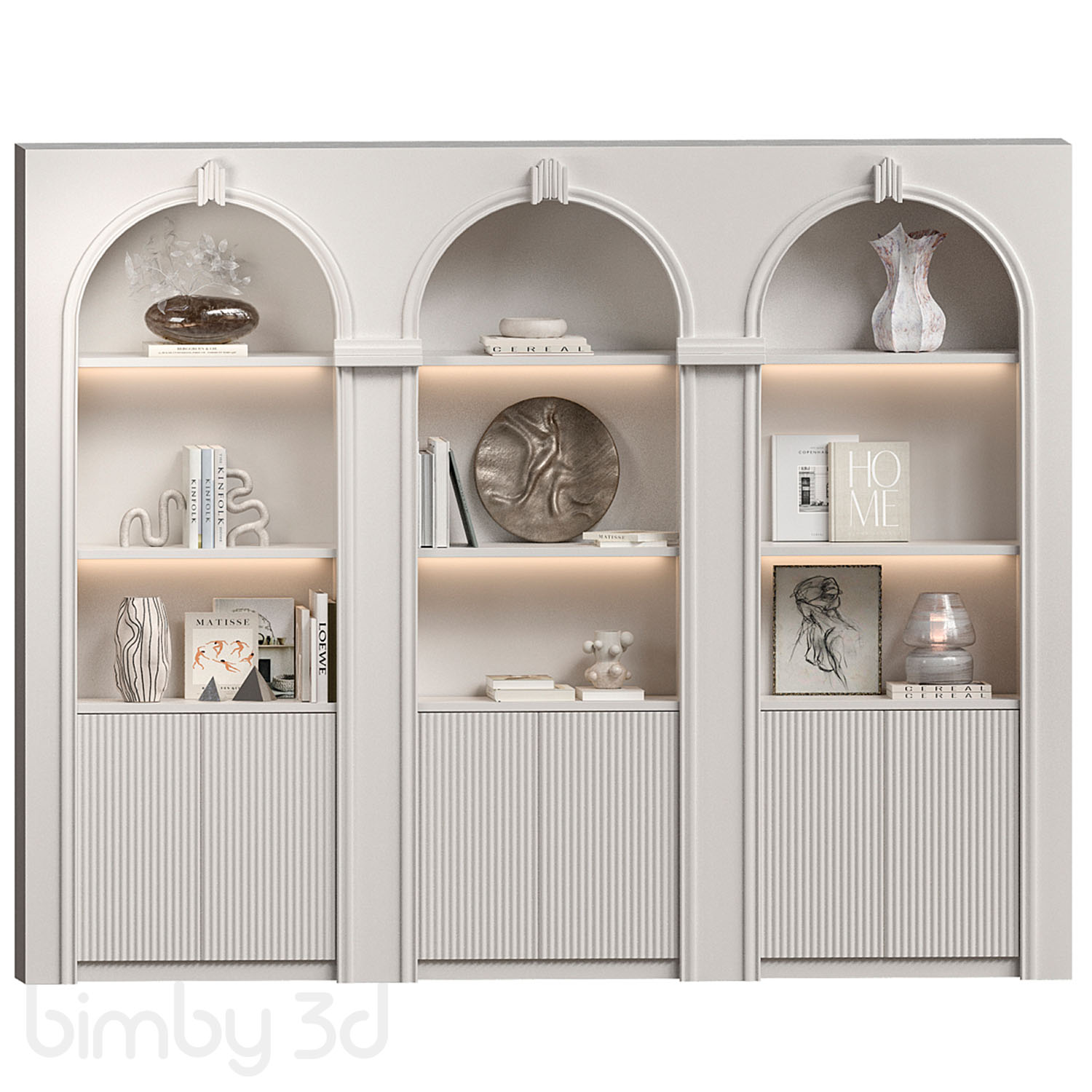 Modern Classic shelves with Decor 1 Modern Classic shelves with Decor